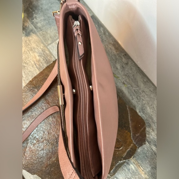 Rosetti~Dark Mauve~Mid-Sized~Soft Faux Leather~Upper Zip Closure~Crossbody Bag - Picture 7 of 15